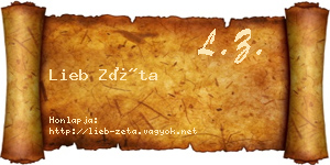 Lieb Zéta névjegykártya